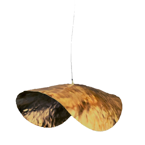 Colgante Capello curvo 1 luz E27 de chapa de bronce 60x25cm